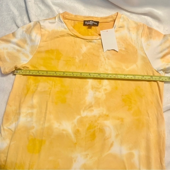 NWT Tie Dye Shirt XL Extra Large Kids Freshman Yellow White Unisex Stretch - Picture 6 of 8
